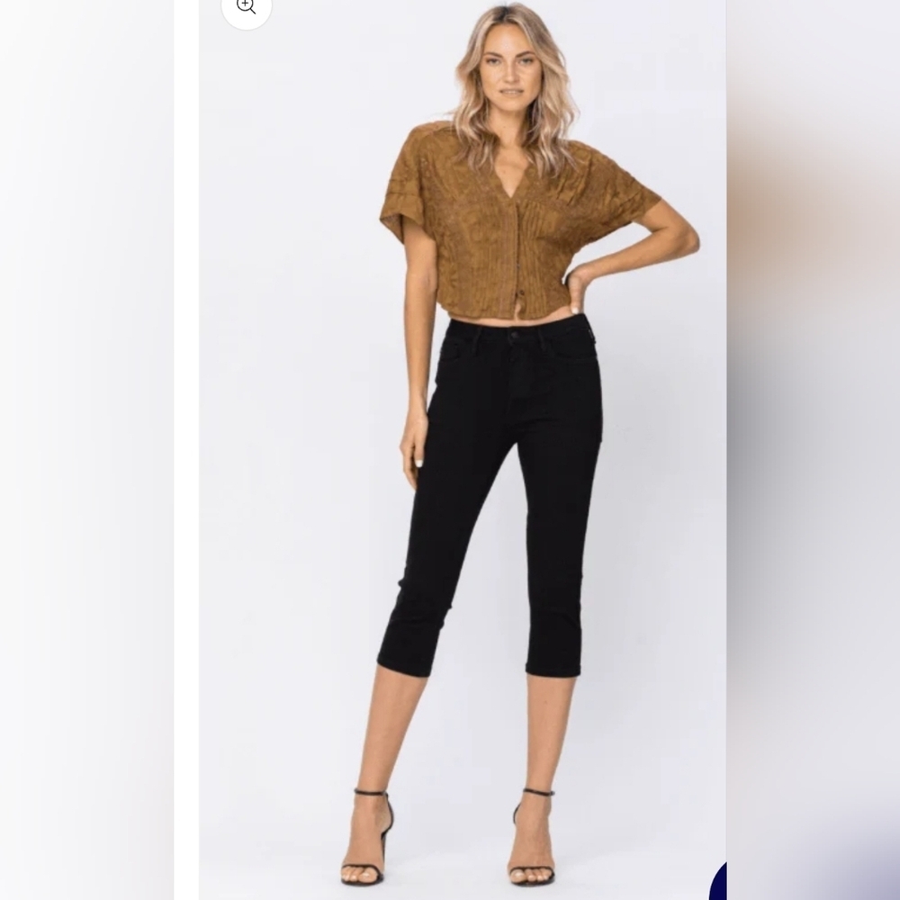 ❤️ JUDY BLUE MID RISE SKINNY FIT CROPPED CAPRI JEANS, 6/7 (28)